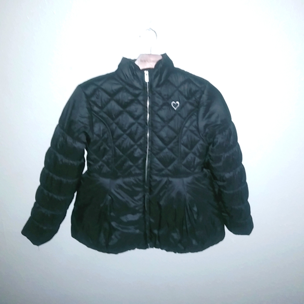 Hartstrings 10/12 Girls Puffer Hoodie Winter Jacket in Black Kids